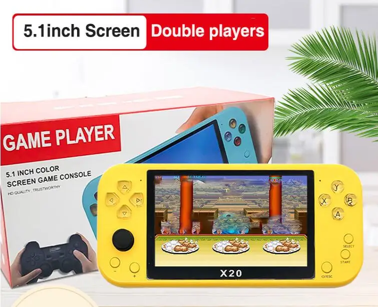 Jogadores de Jogo Console de Jogo Suporte sem Fio Polegadas Grande Tela Arcade Rocker Handheld Embutido 8g Hanheld - Wired Gamepads X20 5.1 - Image 2