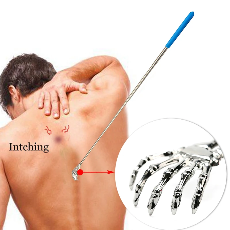 Телескопическая царапин Backscratcher Выдвижная массажные коготки чеснок обратной