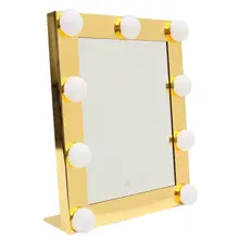 Hollywood 9LED Makeup Vanity Mirror With Lights Square Vintage Table Mirror Lamps Touch Dimmers Salon Espejo de Maquillaje