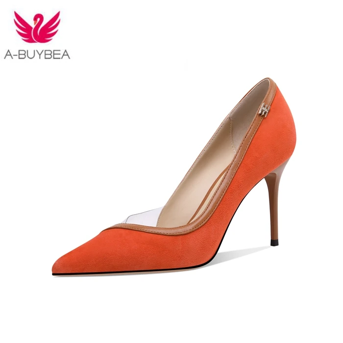 

2020 New Women's Singles Shoes Genuine Leather Shallow Pointed Toe Slip-on High Heel Spring and Autumn Sexy Party Women Pumps