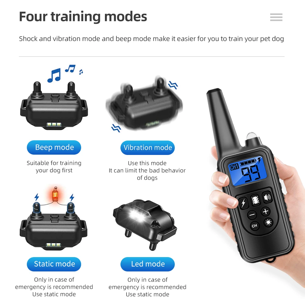 Nylon Rope Remote Control Electronic Shock Training Collar Anti Bark Collar