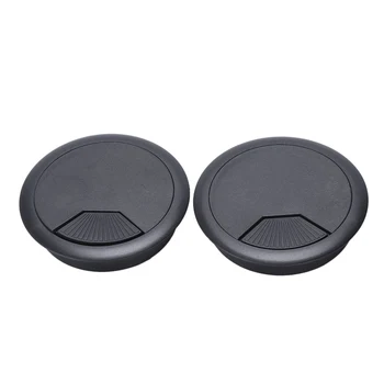 

Plugs for desk holes for electrical computer cables diameter 80mm black color pieces 2