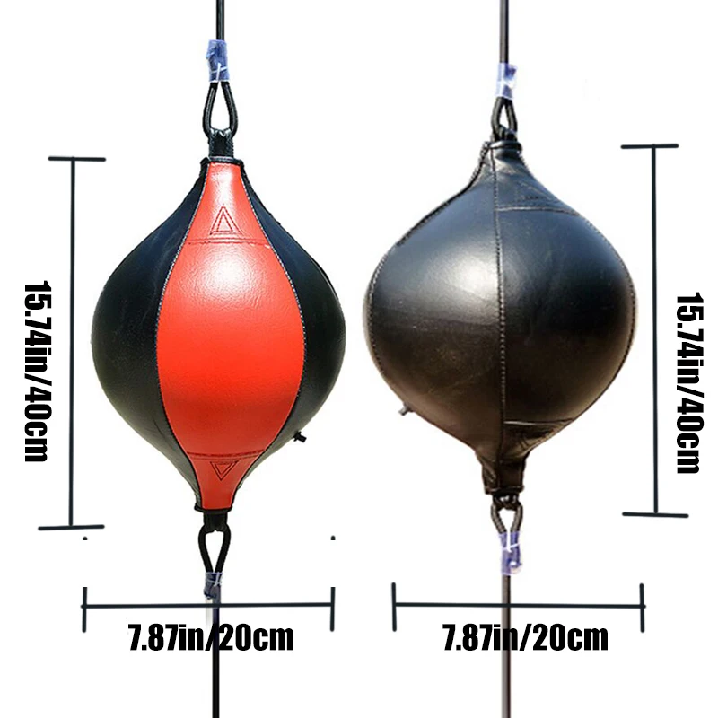 PU Punching Bag Double End Pear Boxing Bag Inflatable Reflex Speed Balls for MMA Muay Thai Training Adults Fitness Fight Ball