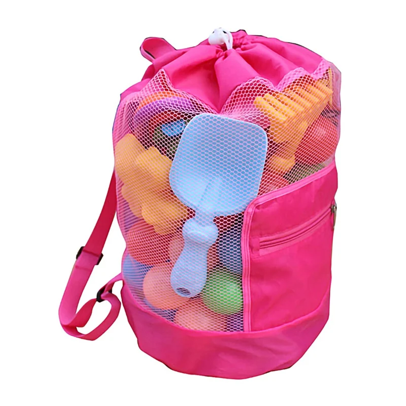 Уличная пляжная сумка складная Сеть Сумка для плавания детская игрушка для пляжа Органайзер корзины рюкзак для хранения детской спортивной одежды - Цвет: P
