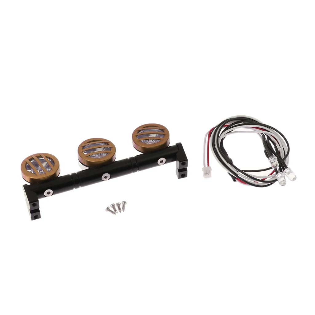 3 Pieces LED Roof Light Bar Bright for 1/10 RC Car Crawler Axial SCX10 D90 Traxxas -4