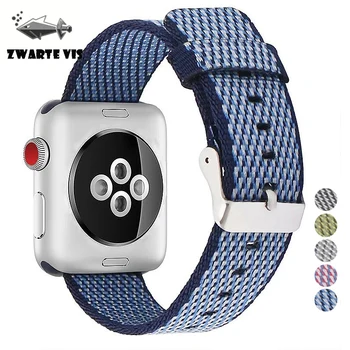 

42 38mm For i Watch Strap Accessories Nylon strap striped canvas strap Watchband Men Women strap For Apple Watch series 1 2 3 4