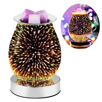 

Aroma Lamp Electric Wax Melt Burner Touch Lamp Night Light Wax Warmer 3d Fireworks Light Wax Melt Warmer Home Bedroom Decor