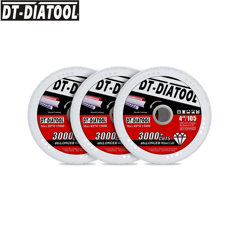 DT-DIATOOL 3 шт./pk Диаметр 4 "/105 мм алмазной пилы для резки металла Диск алмазный