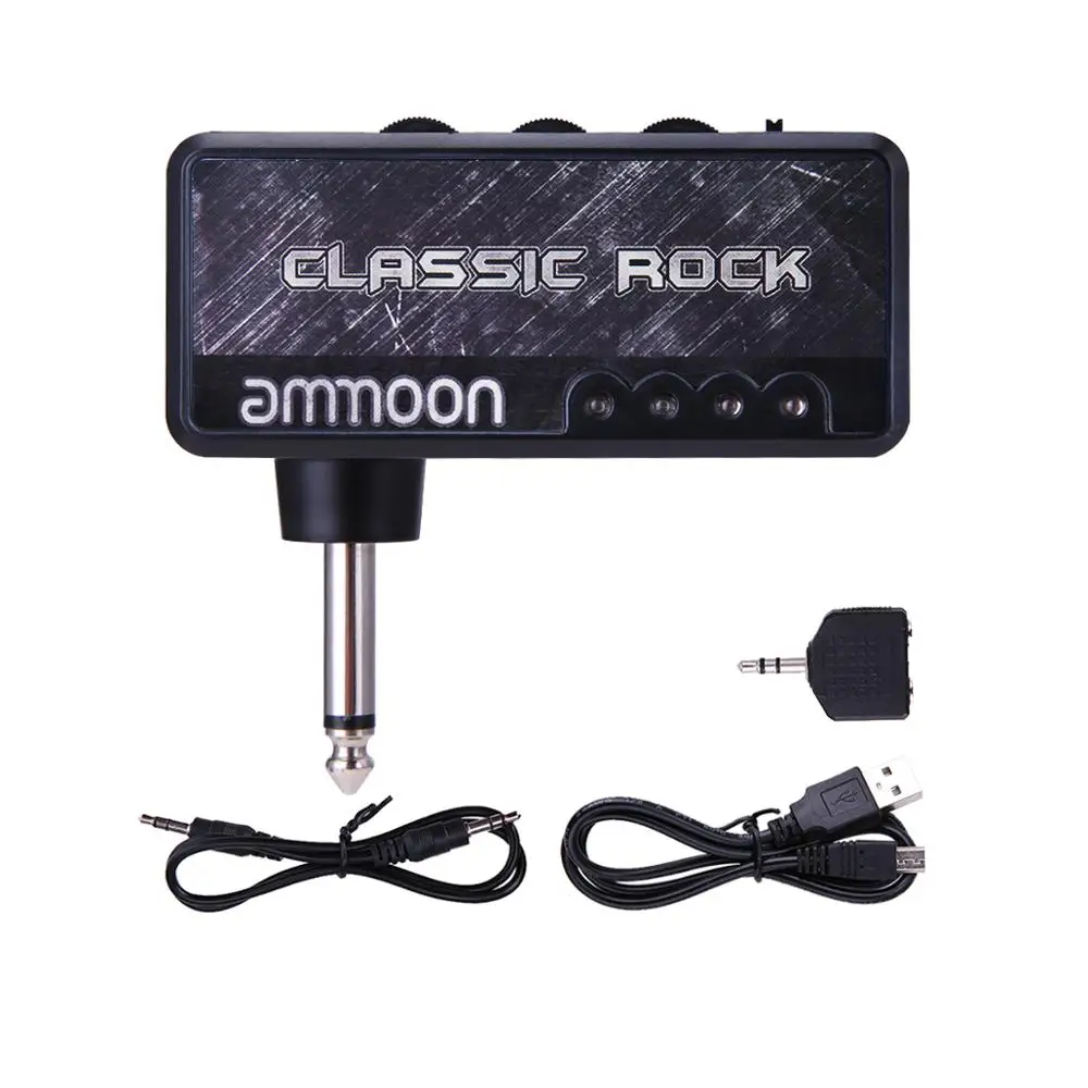 ammoon Mikrofonsystem UHF Instrument Drahtloses Mikrofonsystem mit Empfänger & Transmitter 32 Kanäle für E-Gitarre 