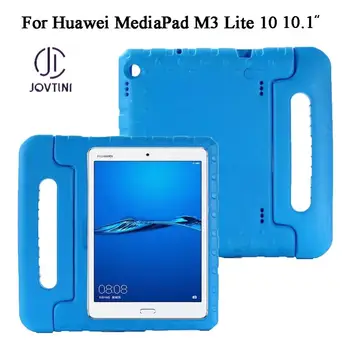

Case For Huawei MediaPad M3 Lite 10 BAH-W09 BAH-AL00 10.1 inch Kids Safe Rugged Proof Thick EVA Foam Handle Stand Tablet Cover