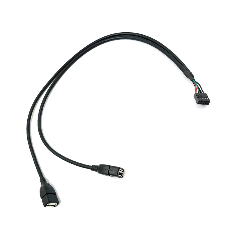 2-Pack) 50 см Dupont 10 Pin Female Header на 2 порта Dual USB 2,0 type A Female материнская плата удлинитель сплиттер кабель шнур(2AF/10P