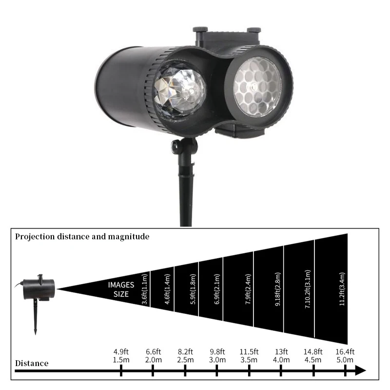 Двухголовый 12 узоров снежинки Рождественский проектор лампа наружные водяные волны сценические эффекты лампа для рождества новогодние вечерние