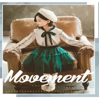 

Korean spring teenages tie t-shirt long lace 2pc suits clothing cute princess blouses