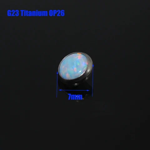 G23 4mm&5mm&6mm&7mm G23 Titanium Opal Stone Dermal Anchor Top Micro Skin Diver Surface Piercing Body Jewelry