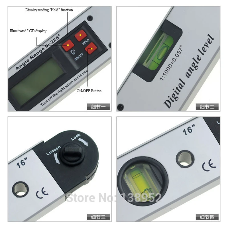 400mm 16inch range finder Digital Protractor Digital Angle Finder level digital spirit level Angle Finder meter