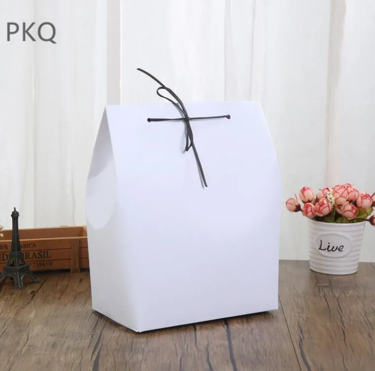 20pcs Kraft Gift Box White/Black Paper Packaging Bag Wedding Party Wrapping Supplies Clothes Storage Present Box 18x11.5x24.5cm - Цвет: white