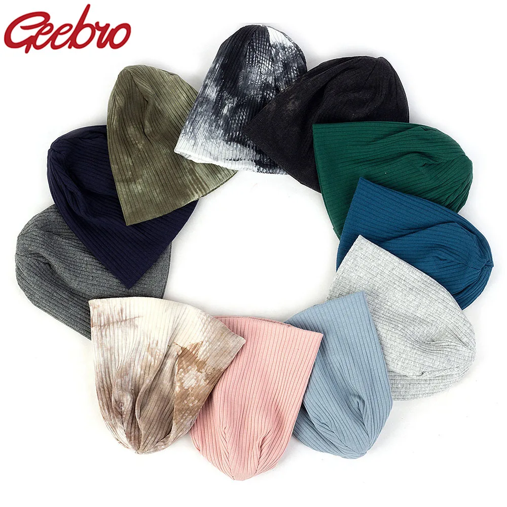 Geebro/милые ребристые хлопковые шапки-бини для новорожденных девочек; детские вязаные шапки-бини; сезон осень-зима; шапки для новорожденных; подарки