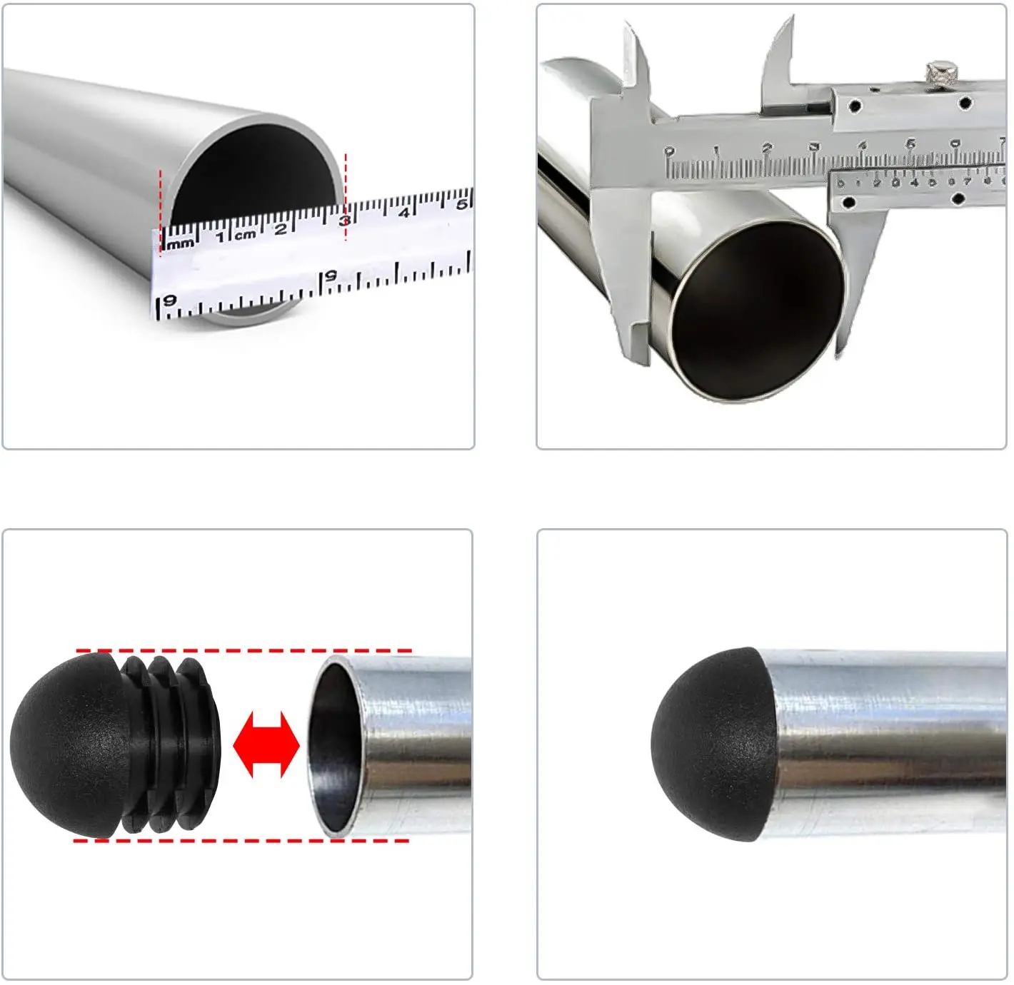 Round Insert Furniture Glides Plastic End Caps Tube Inserts Plug Floor Protector Chair Leg End Caps Dust Cover Finishing pipe end cap floor protector caps table leg tips
