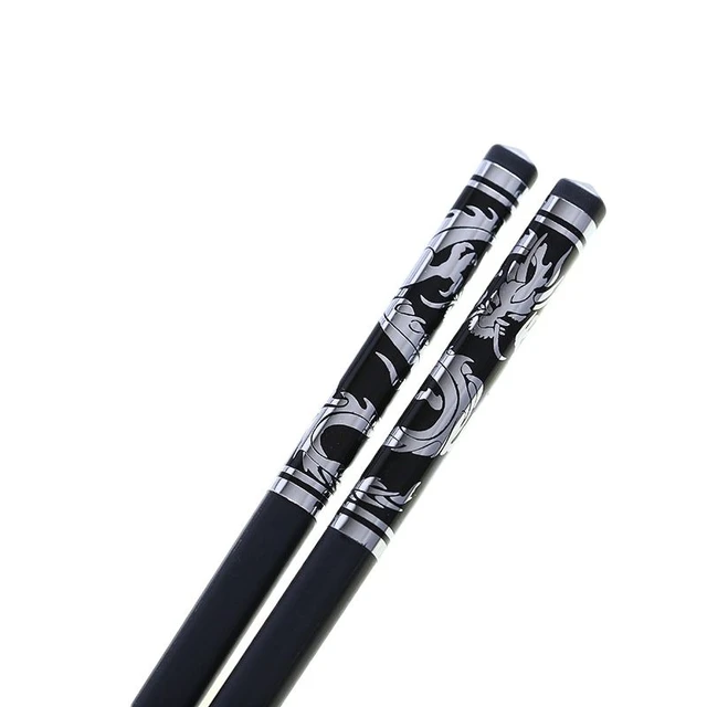 Chinese Gold Dragon Style Chopsticks Luxury Alloy Sushi Chopsticks  Household Chop Sticks Tableware 1 Pair