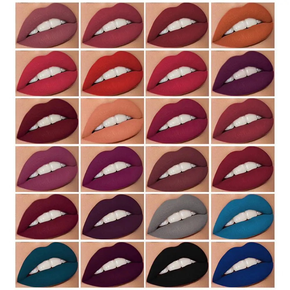 

24-piece set matte waterproof non-stick cup moisturizing and long-lasting gift daily cosmetics glaze box For girlfriend lip C2F8