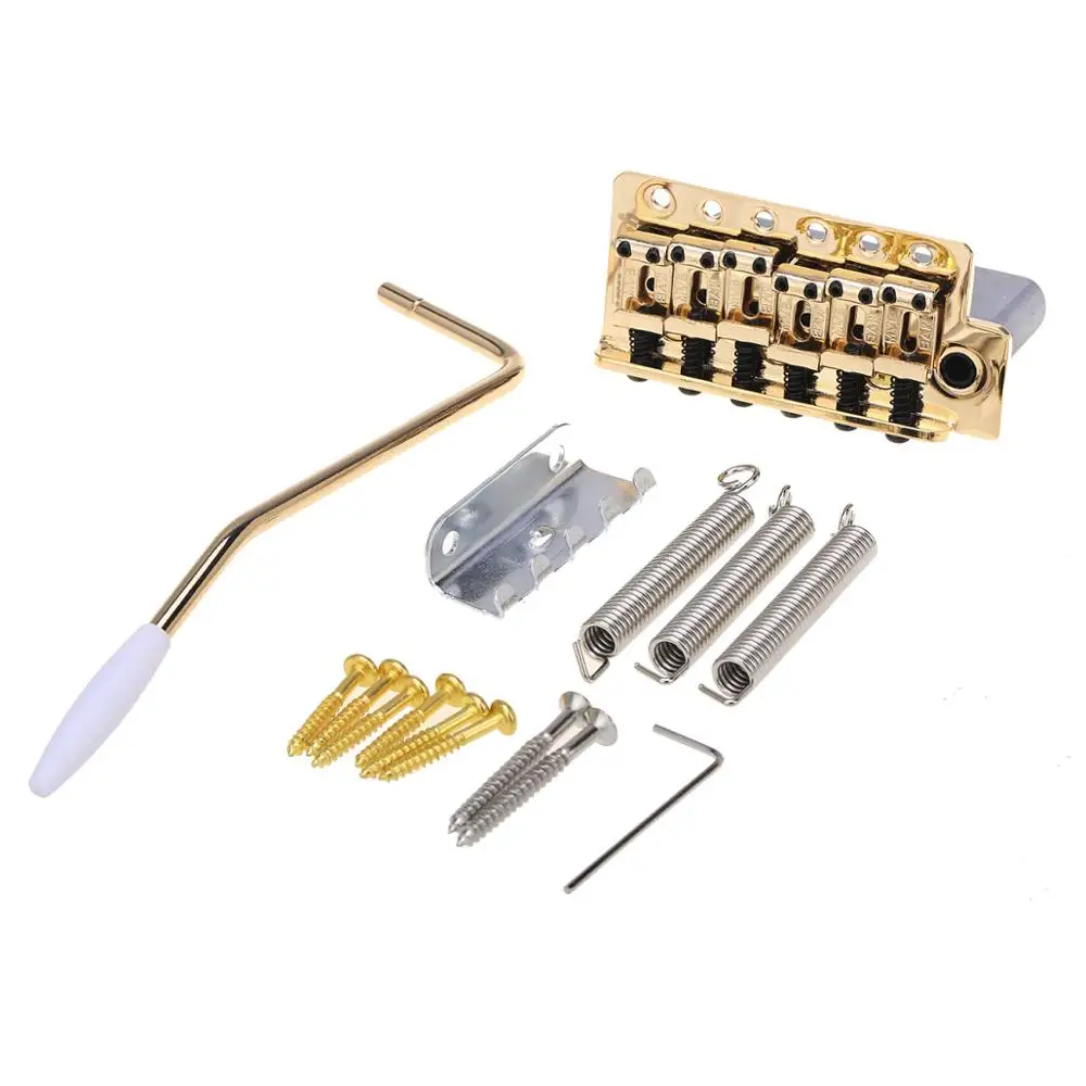 Wile1 54Mm Stile Vintage Full Block St Guitar Tremolo Bridge Pop-In Arm 6 Viti Per Squier/Messico Fender/Mij Strat, Oro