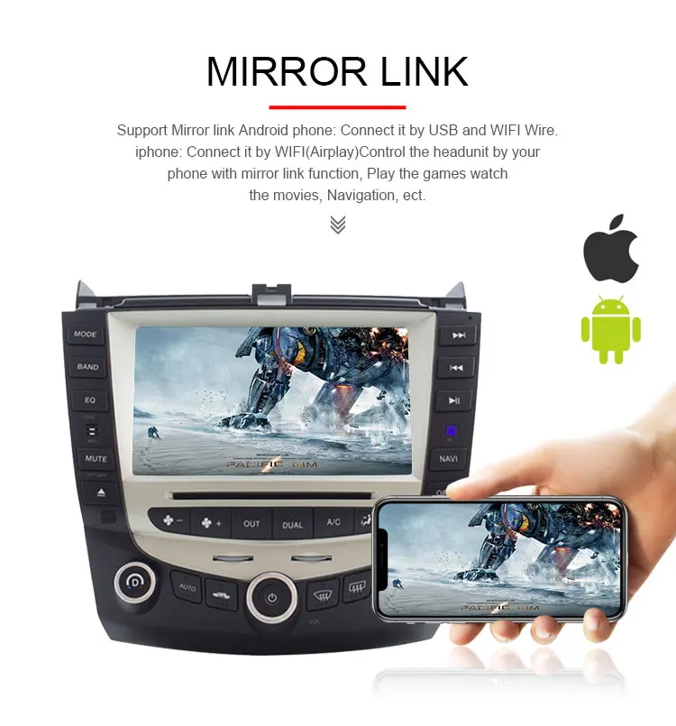 Flash Deal TOPBSNA Android 9.0 Car DVD Multimedia Player for Honda Accord 2003-2008 GPS Navigation 2 Din Car Radio Stereo headunit WIFI RDS 7