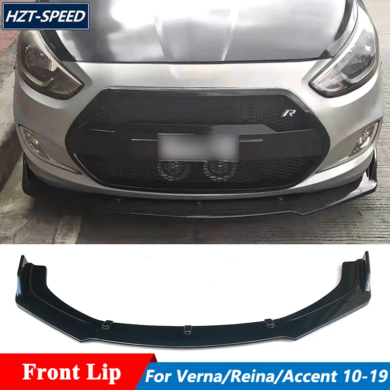 3 Pcs Splitters Abs Zwart Schop Spoiler Voorbumper Lip Voor Hyundai