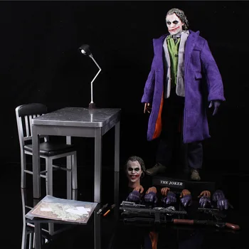 

1/6 Scale clown Heath Ledger Joker Batman model dark knight trial scene whole set12" HT Action Figure Doll Toys For Collection
