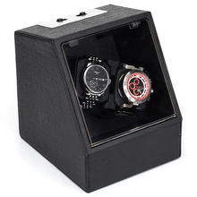 2+0 Carbon Fiber Double Head Automatic Mechanical Watch Winder Box Mover Rotator Winding Storage Box Watch Cabinet Remontoir