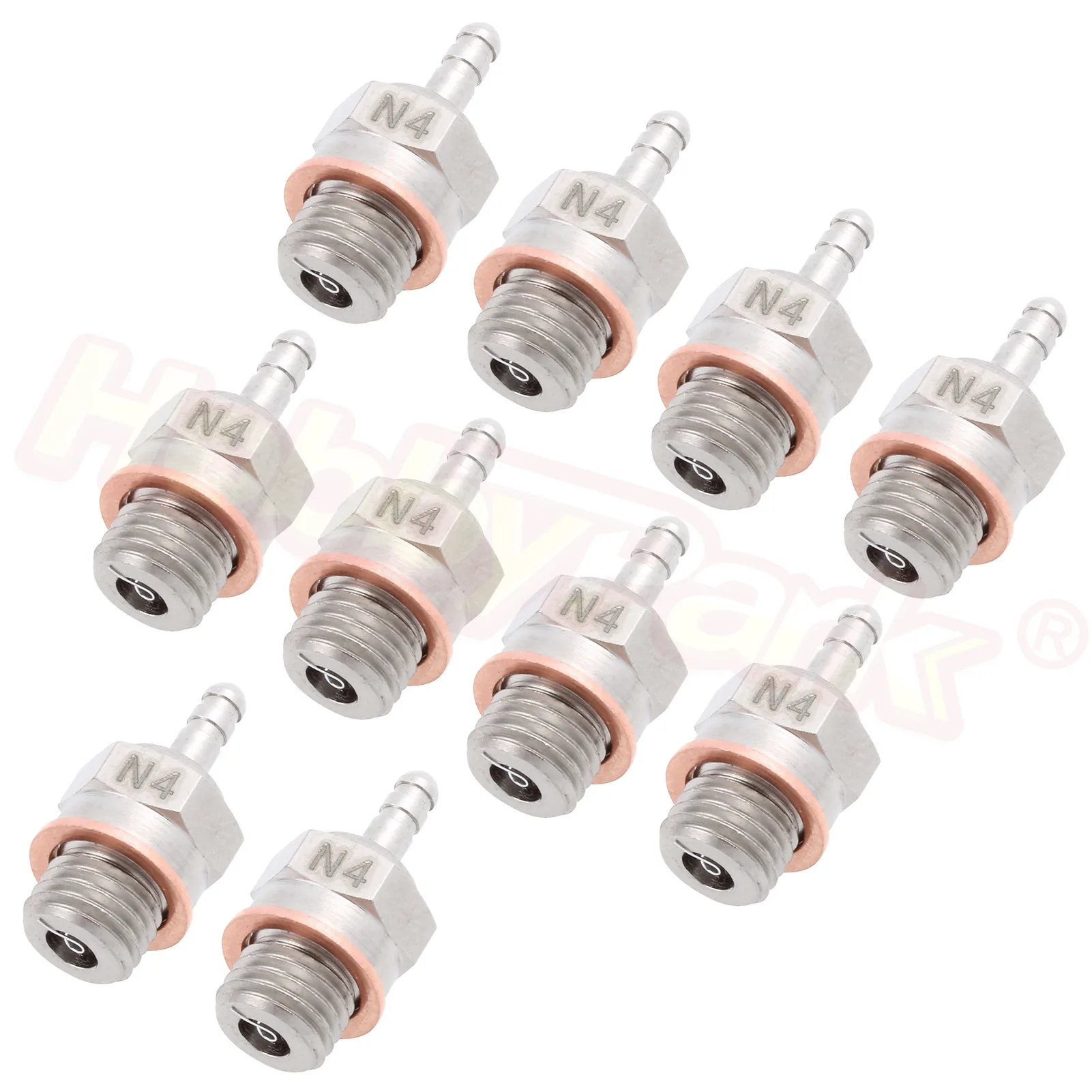 10pcs Hot / Medium Glow Plug Spark Plugs N3 3 N4 4 For Nitro Rc Cars