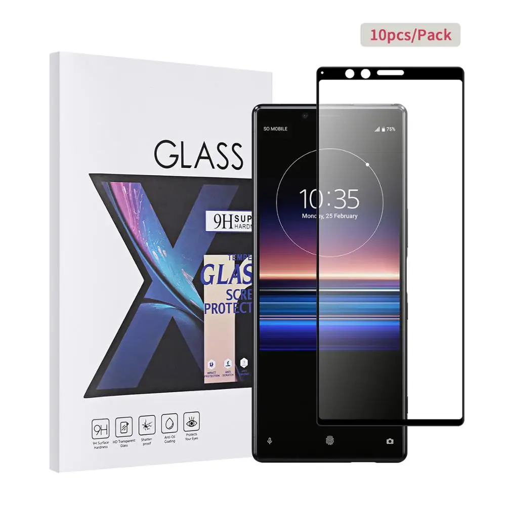 

10pcs 2019 Latest Screen Protector for SONY Xperia 1 tempered glass film 9H high hardness [Lastest curved edge]