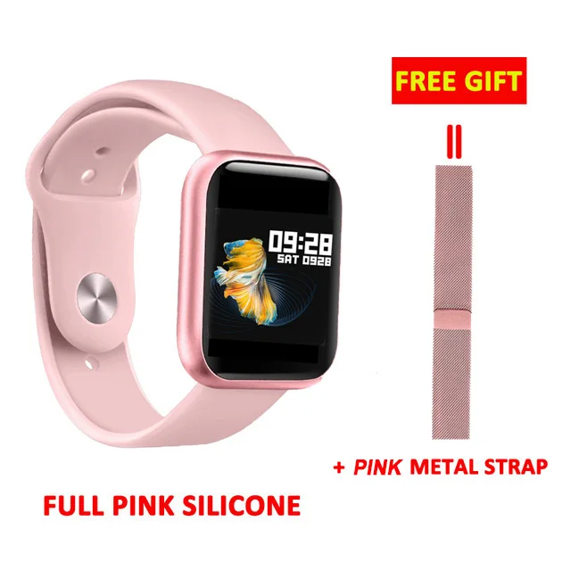 P80 Смарт-часы для женщин IP68 водонепроницаемый монитор сердечного ритма фитнес-трекер кровяное давление Смарт-часы мужские парные часы - Цвет: silica pink