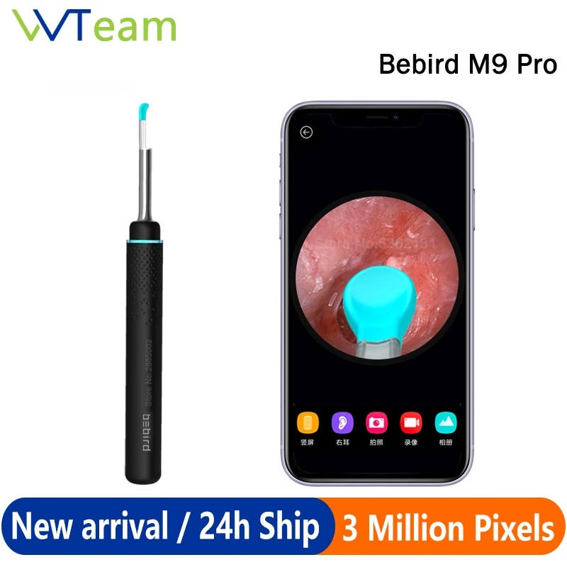 Bebird M9 Pro Smart Visual Ear-Stick Endoscope 300 Вт Высокоточная внутриканальная база мАч с магнитным