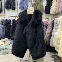 Новинка, женский зимний жилет из натурального Лисьего меха, модный жилет