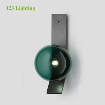 

Nordic Loft LED Wall Lights Bedroom Restaurant Wall Sconce Clear Green Gray Glass Replaceable Bulb Surface Mount Aisle Lighting
