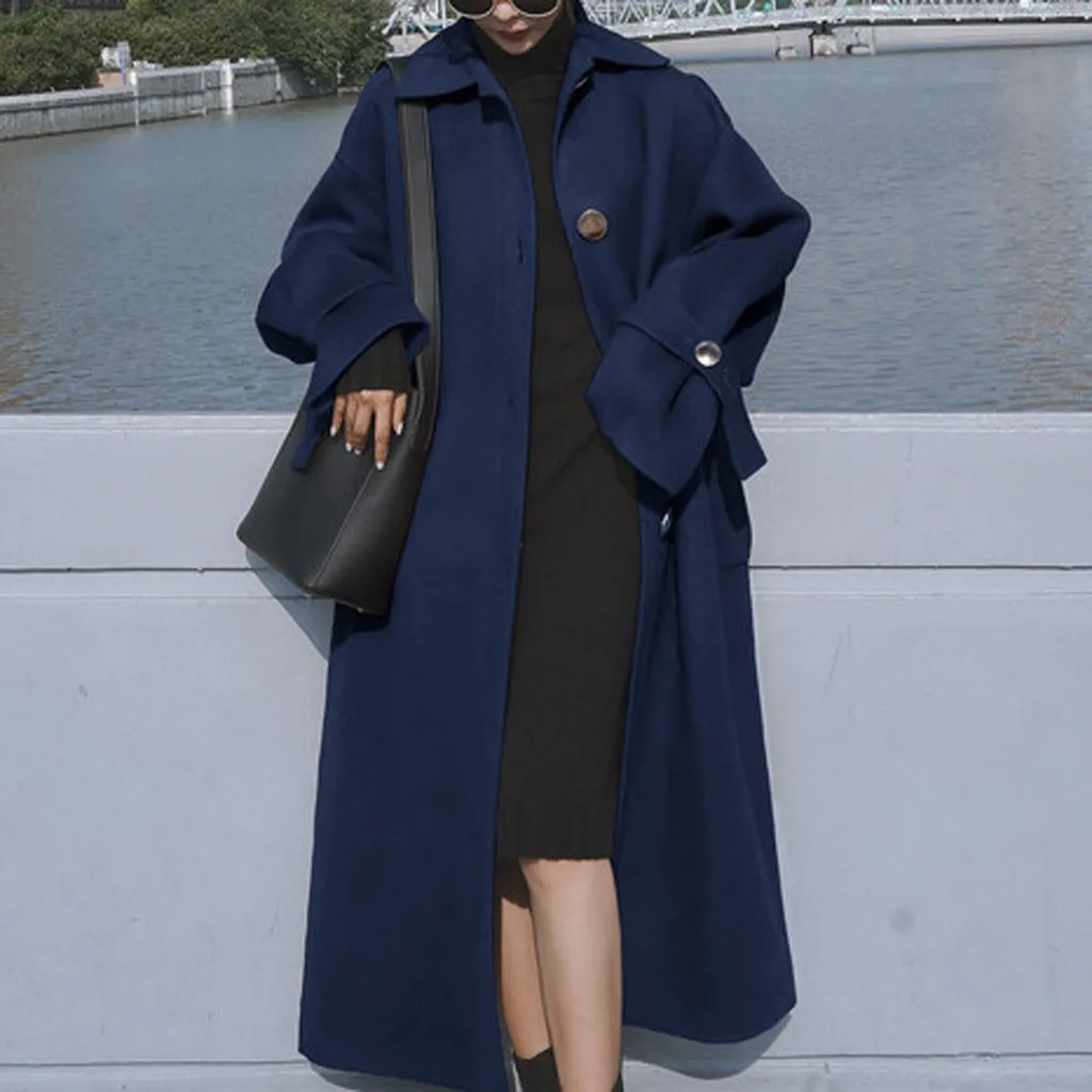 Winter Jacket Women Long Warm Wool Blend Coat with Belt Oversize Fashion Casual Outwear Clothes Plus Size Chaqueta Mujer 19Oct