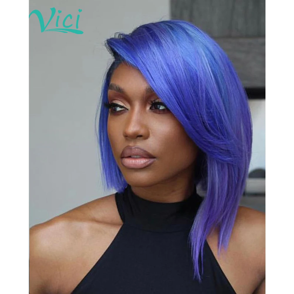 blue wig short