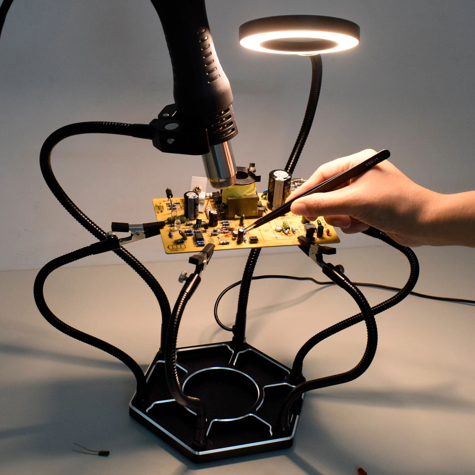 NEWACALOX Soldering Helping Hands 3X Magnifier 6PCS Flexible