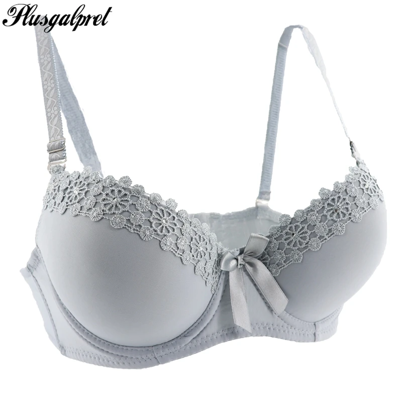  Plusgalpret Sexy Deep V Bra Full Coverage Bras Push Up Bh Floral Lace Padded Lingerie ABC Cup Under