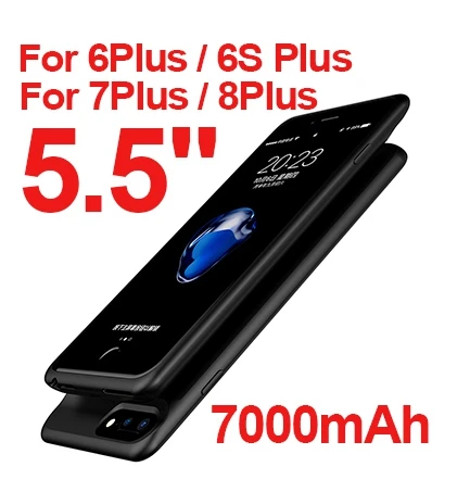 As picture show Чехол для зарядного устройства для iPhone 6 Plus 7 Plus 3700 мАч/7000 мАч чехол для аккумулятора чехол для зарядки для iPhone 8 Plus 6S Plus - Цвет: As picture show