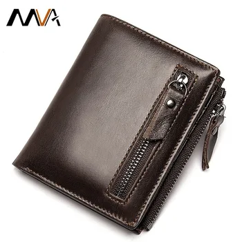 

MVA Leather Men's Wallets Fashion Casual Short Men Wallet Coin Purse Purses For Credit Card Holder Zipper Money Bag For Male New