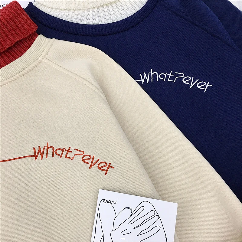 Autumn Women Sweatshirt Hoodie Korean Ulzzang Harajuku Patchwork Wool Pullover Sweatshirts Female Fleece Long Sleeve Hoodies