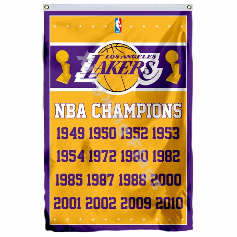 Флаг Лос-Анжелес Лейкерс 3фт X 5фт полиэстер баннер «Lakers» Летающий Размер № 4 90X150 см пользовательский флаг - Цвет: H1