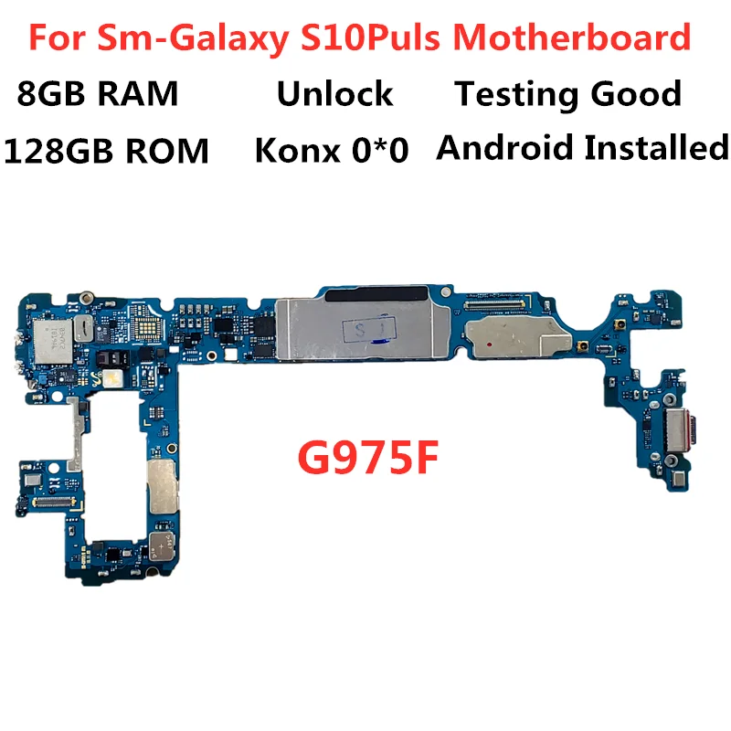 Материнская плата для Samsung Galaxy S10Puls разблокированная материнская плата G975F G975U материнская плата 128 ГБ логические платы
