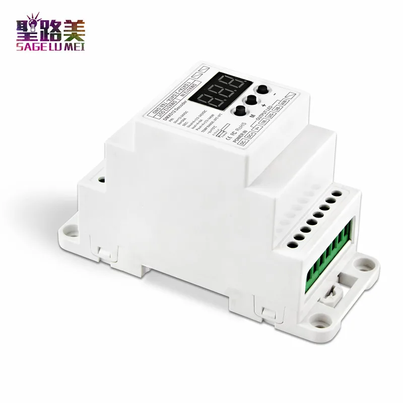 BC-834-DIN-RJ45 4CH CV светодиодный декодер постоянного напряжения DMX512 4-канальный