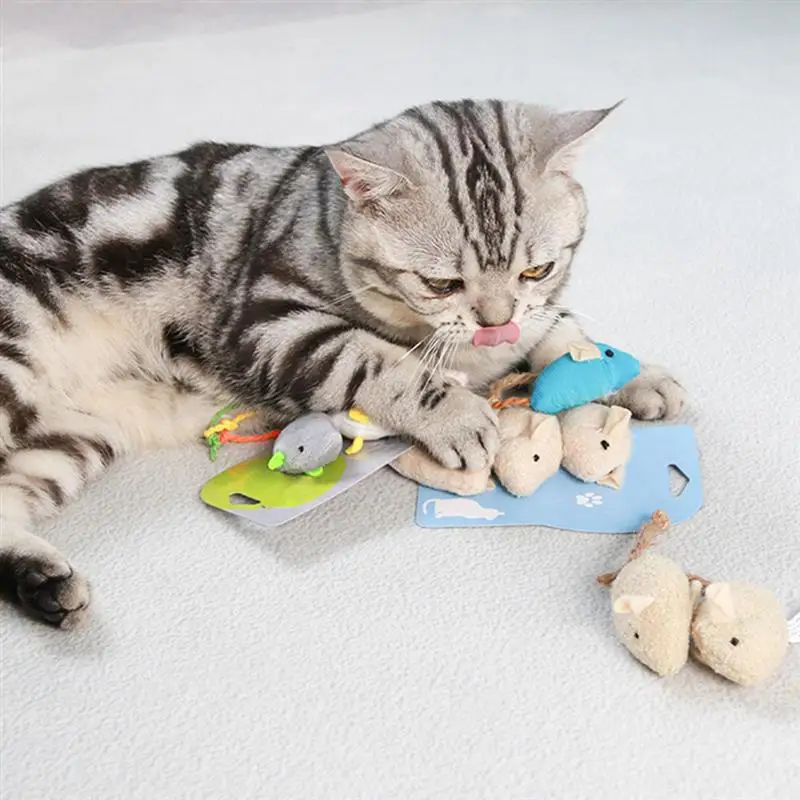 Dorakitten 3Pcs/Set Cat Toys Mouse Shape Plush Bite Resistant Interactive Catnip Toy Cat Bite Toy Pet Supplies Cat Favors