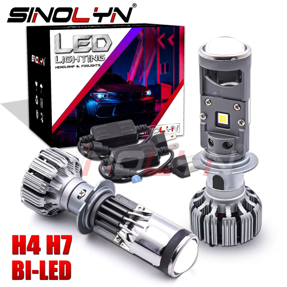 Sinolyn H4 H7 Led 55w Bi Lens проектор фар Mini 1 5 Inch для мотоцикла фары 5500k Аксессуары тюнинга