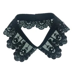 Fashion Fake Collar Polyester Embroidery Beading Detachable Fake Collar For Girls Women Vintage Lace False Blouse Collar Female