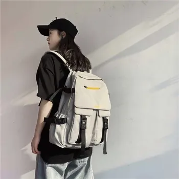 

Ladies Backpack Casual Cute Backpacks Korean Style Classic Black Retro School Bags For Teenagers Mochilas Student Bag Bookbag