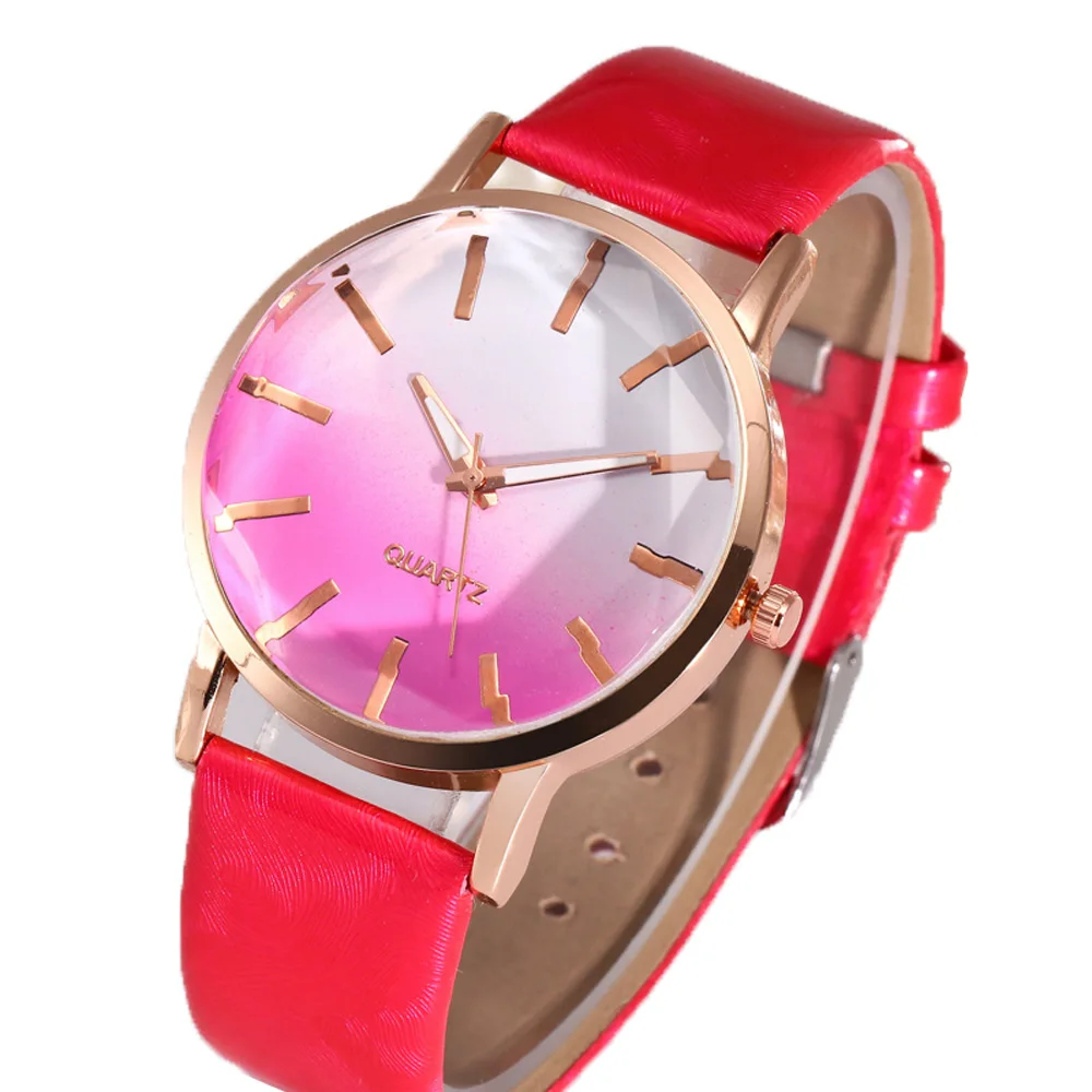 

AliExpress Hot Selling Fashion Small Fresh Belt Watch WOMEN'S Watch Candy Gradient Color Students Watch a Generation of Fat